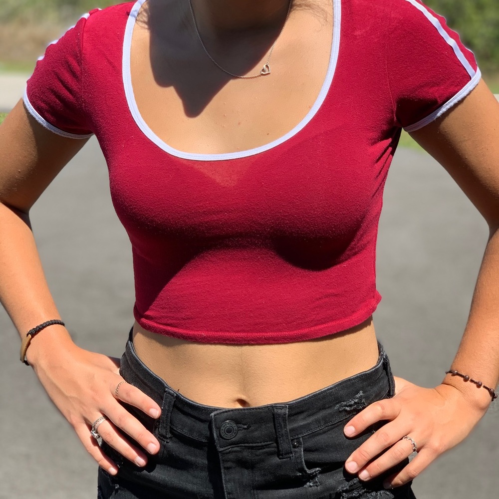 Red crop top